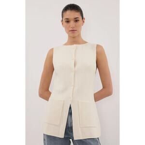 DISSH Ava Cream Longline Knit Vest XS